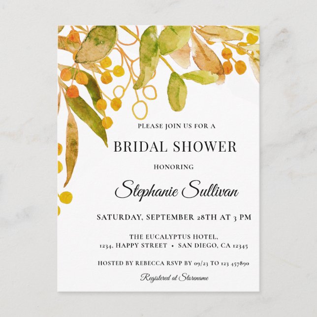 Carte postale Invitation de douche nuptiale de rou (Devant)