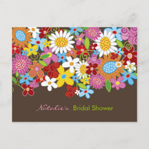 Carte postale Invitation de douche nuptiale Fleurs