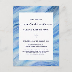 Carte postale Invitation de fête d'anniversaire 