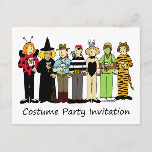 Carte Postale Invitation de fête de costume Enfants en robe fant