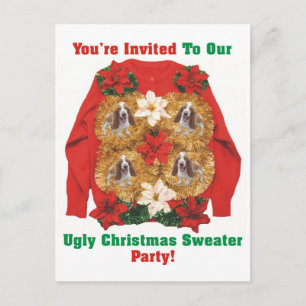 Carte Postale Invitation de fête de Noël moche