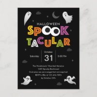 Carte postale Invitation de fête d'Halloween Spook