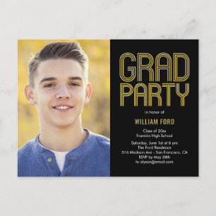 Carte postale Invitation de la fête de graduation