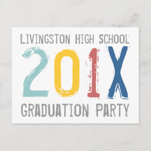 Carte postale Invitation de la fête de graduation
