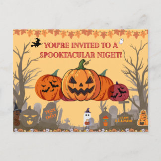 Carte Postale Invitation de la fête d'Halloween de la récolte ci