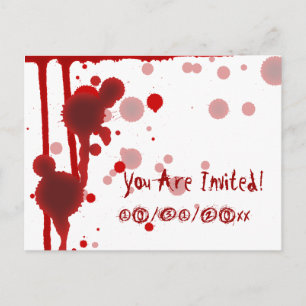 Carte Postale Invitation de la fête d'Halloween tueuse en série