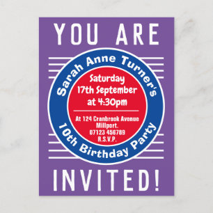 Carte Postale Invitation de la fête du 10e anniversaire de l'enf