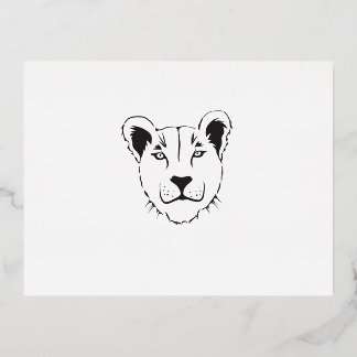 Carte postale Invitation de la lionne barbare Foil