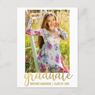 Carte Postale Invitation de la partie de graduation de script mo