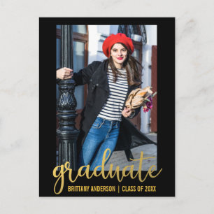 Carte Postale Invitation de la partie de graduation de script mo