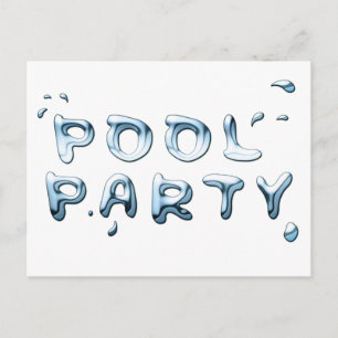 Carte Postale invitation de la piscine : liquides