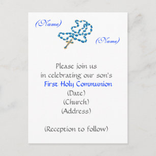 Carte Postale Invitation de la première communion Sainte-Bleue R