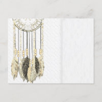 Invitation de mariage à texture attrape-rêves vint