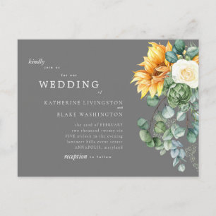 Carte Postale Invitation de mariage bon marché Bouquet de tourne