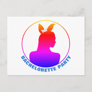 Carte Postale Invitation de Miami Bunny Girl Bachelorette Party
