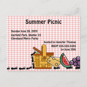 Carte Postale Invitation de voleurs de pique-nique
