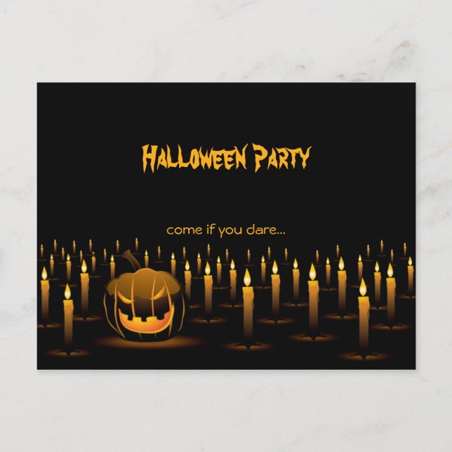 Carte Postale Invitation des bougies du Citrouille malin Hallowe (Devant)