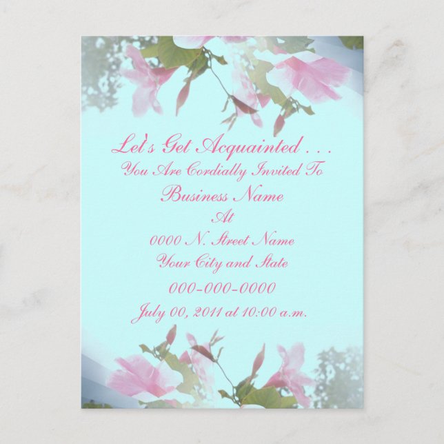 Carte postale Invitation d'introduction à l'entrep (Devant)