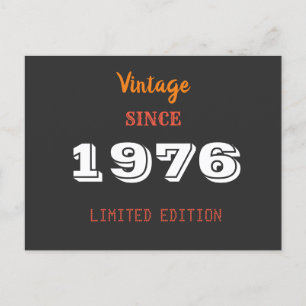 Carte Postale Invitation du 50e anniversaire - Vintage 1976 Limi