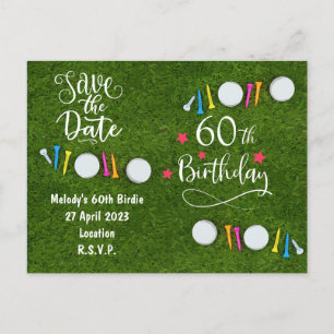Carte Postale Invitation du Golf Party Enregistrer la date 60e a