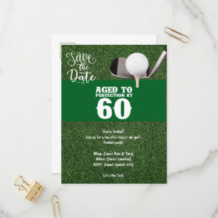 Carte Postale Invitation du Golf Party Enregistrer la date 60e a