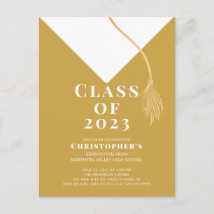 Carte Postale Invitation du Grad Casquette Graduation Party