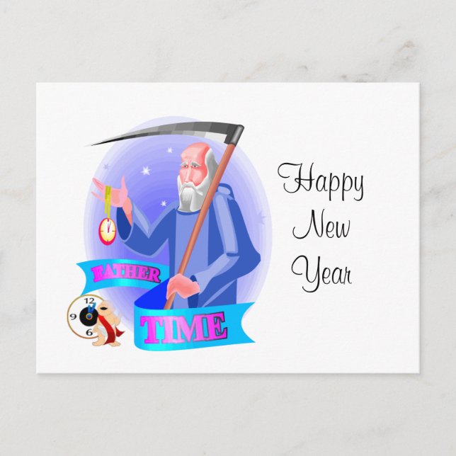 Carte Postale Invitation du réveillon du Nouvel An (Devant)