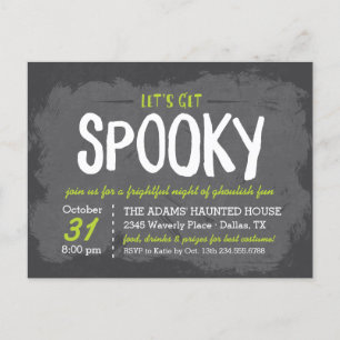 Carte Postale Invitation Éffrayante à la fête d'Halloween