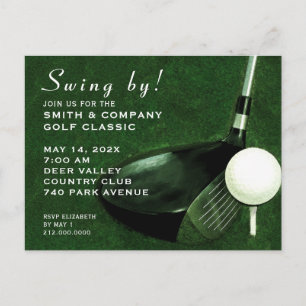 Carte postale Invitation Événement Golf