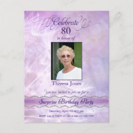 Carte postale Invitation fête 80e anniversaire