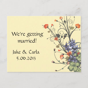 Carte Postale Invitation Fleurs Assorties