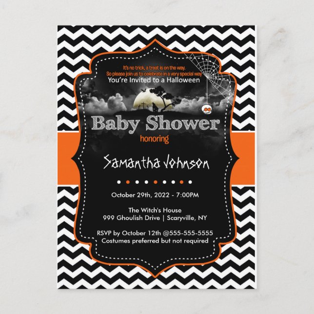 Carte Postale Invitation Halloween personnalisée (Devant)