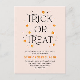 Carte postale Invitation Halloween Trick ou Treat 