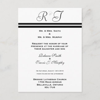 Carte Postale Invitation - Ligne noire