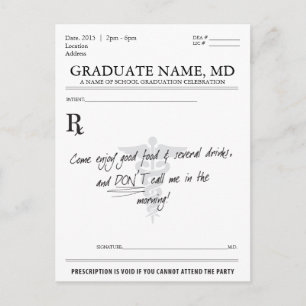 Carte Postale Invitation Médicale du carnet d'inscription pour é