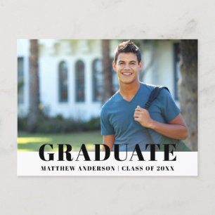Carte Postale Invitation Modern Bold Photo Graduation Party