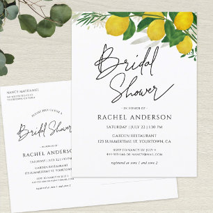 Carte postale Invitation nuptiale citron frais