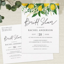 Carte postale Invitation nuptiale citron frais