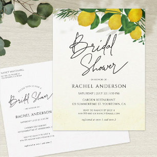 Carte postale Invitation nuptiale citron frais