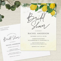 Carte postale Invitation nuptiale citron frais