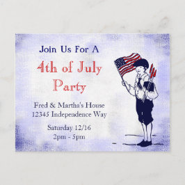 Carte postale Invitation personnalisée 4 juillet P