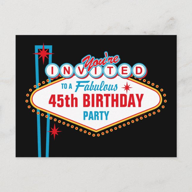 Carte Postale Invitation personnalisée Las Vegas (Devant)