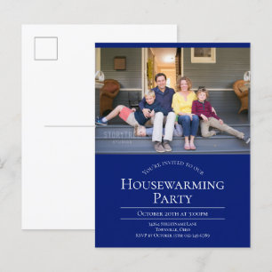  Carte postale Invitation photo bleue
