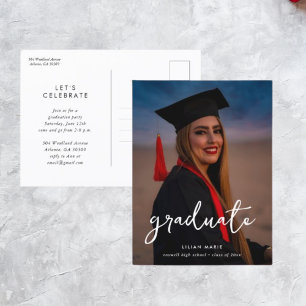 Carte postale Invitation photo de diplôme