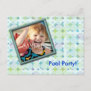 Carte Postale Invitation photo de fête au bord de la piscine