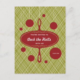 Carte Postale Invitation Retro Holiday Party