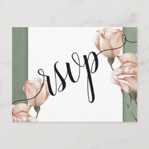 Carte postale Invitation RSVP vert tendance