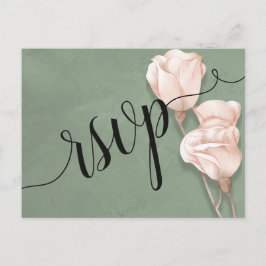 Carte postale Invitation RSVP vert tendance