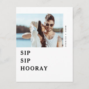 Carte postale Invitation Sip Sip Hooray Engagement