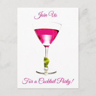 Carte Postale Invitation Summer Pink Cocktail Party